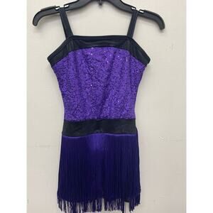 Dance Costume Large Adult Purple Curtain Call E2130 Tap Musical Theater Fringe